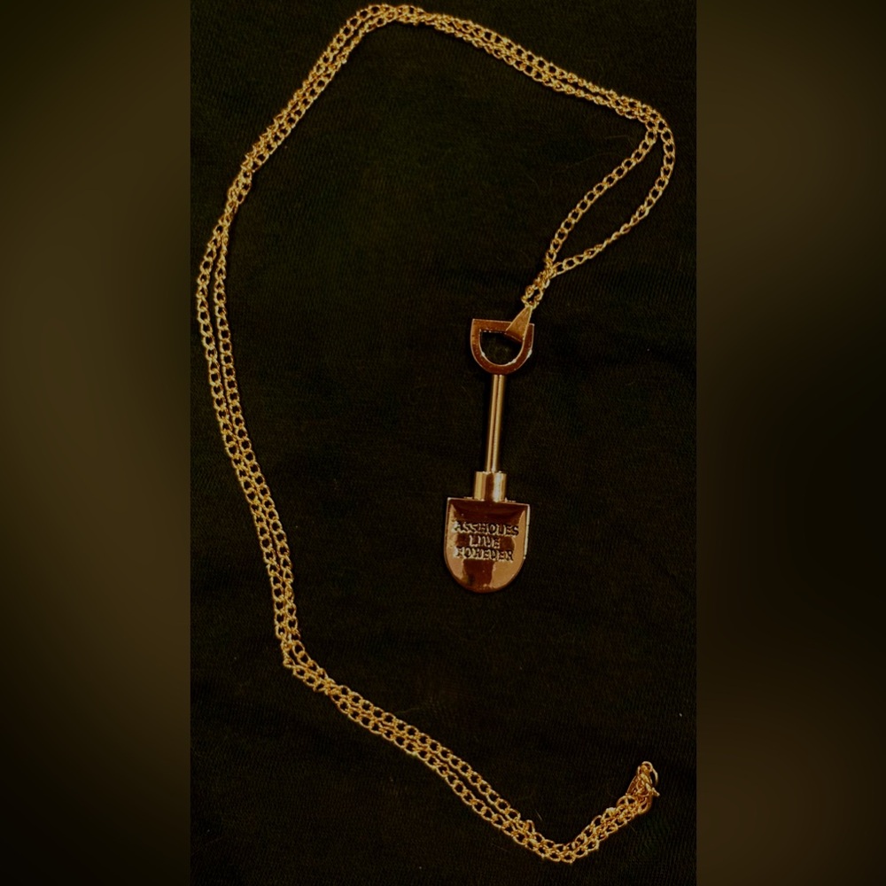 A$$HOLES LIVE FOREVER Limited Edition Gold Blow Party Shovel Pendant Necklace